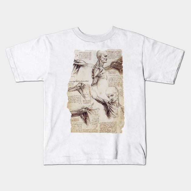 Leonardo Da Vinci Anatomical Drawings Kids T-Shirt by Persona2